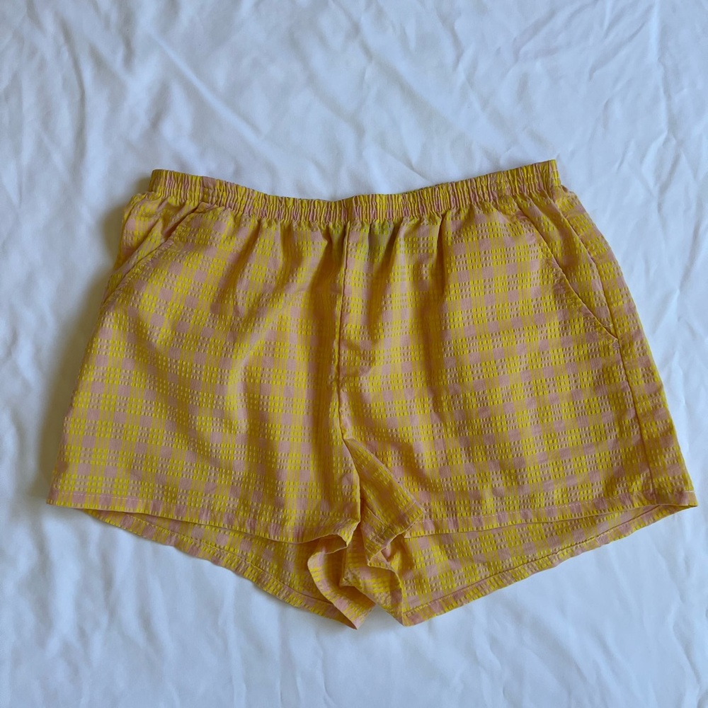 Urban Outfitters Yellow Plaid Women's Shorts